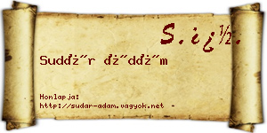 Sudár Ádám névjegykártya