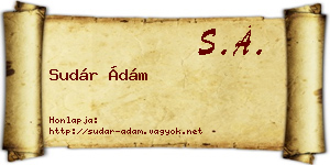 Sudár Ádám névjegykártya